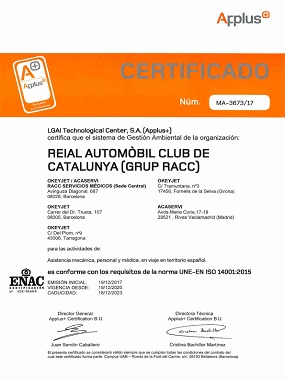Política Medioambiental: certificado ISO 14001