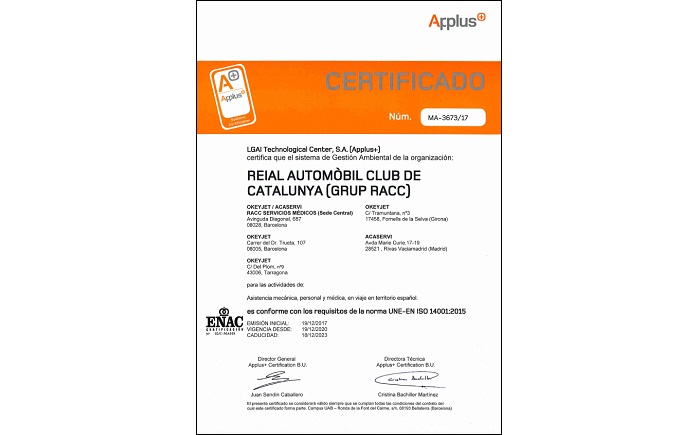 Política Medioambiental: certificado ISO 14001 Política Medioambiental: certificado ISO 14001