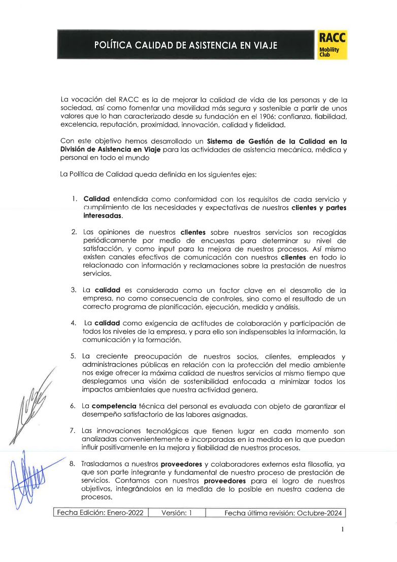 Política de Calidad